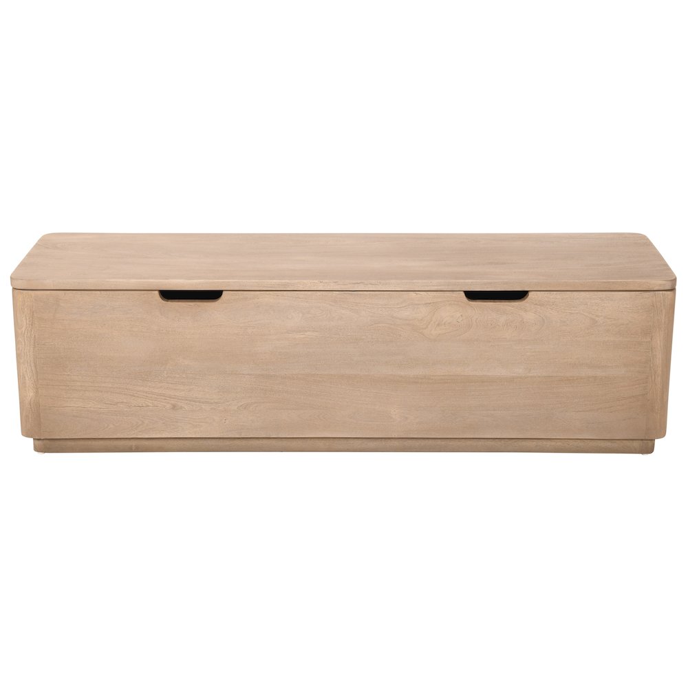 Argyle Storage Bench in Light Ash Ivory Reclaimed Wood. Picture 2