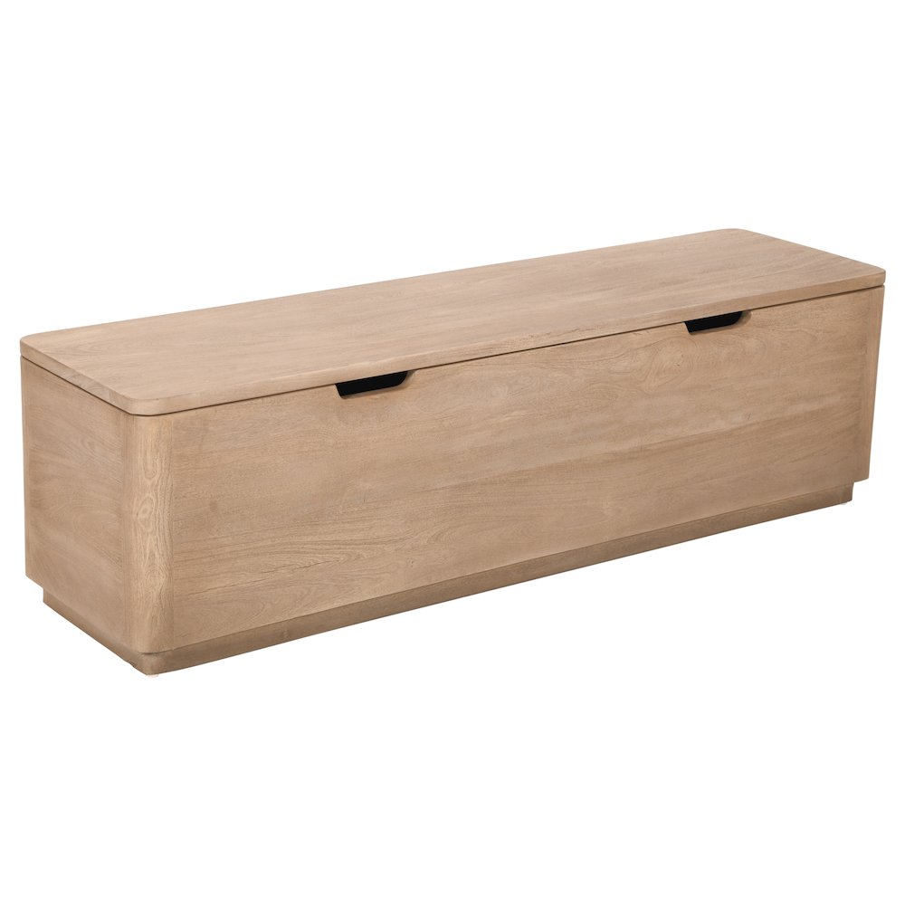 Argyle Storage Bench in Light Ash Ivory Reclaimed Wood. Picture 3