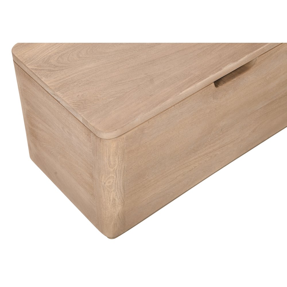 Argyle Storage Bench in Light Ash Ivory Reclaimed Wood. Picture 7