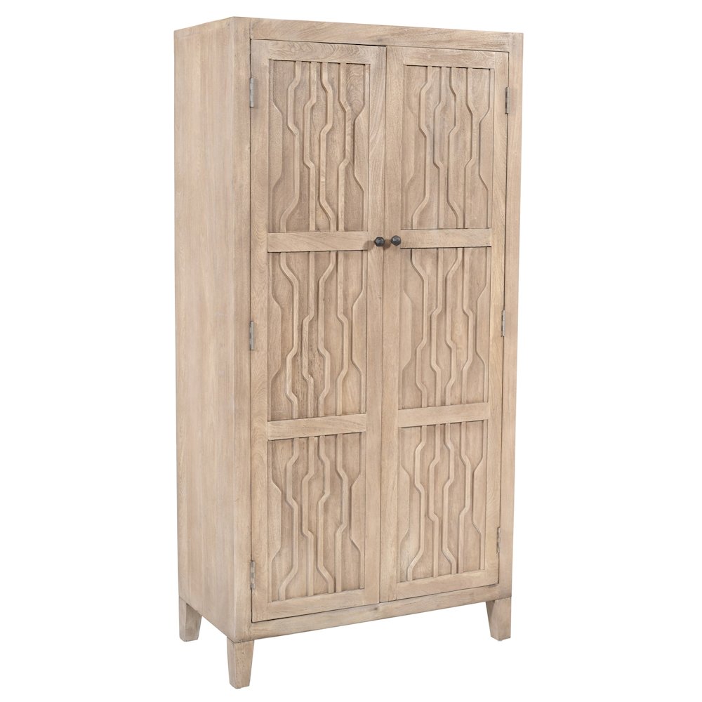Orchard Tall Cabinet in Light Ash Ivory Reclaimed Wood. Picture 2