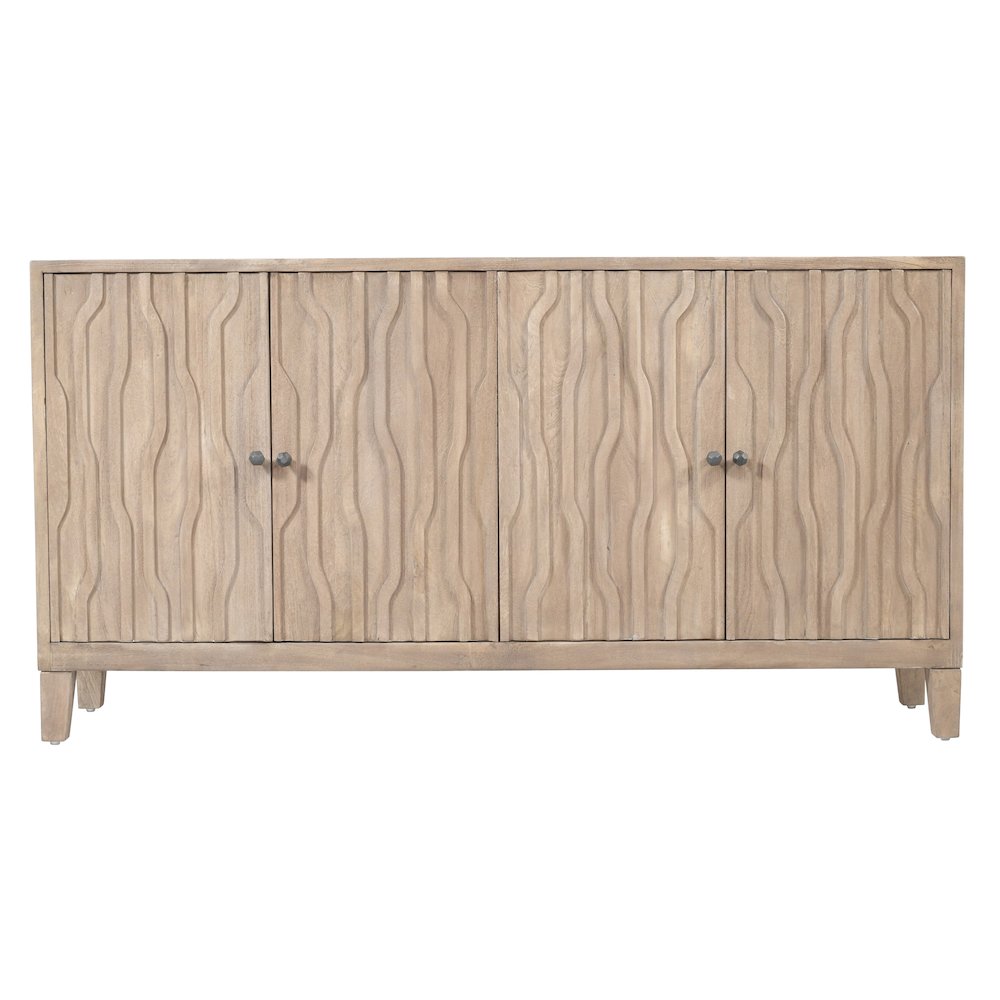 Orchard 4-Door Sideboard in Light Ash Ivory Reclaimed Wood. Picture 1