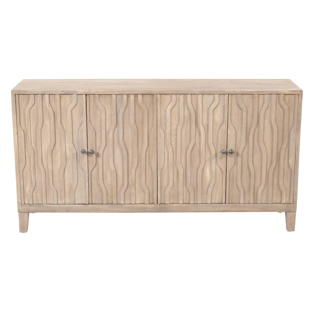 Orchard 4-Door Sideboard in Light Ash Ivory Reclaimed Wood. Picture 2