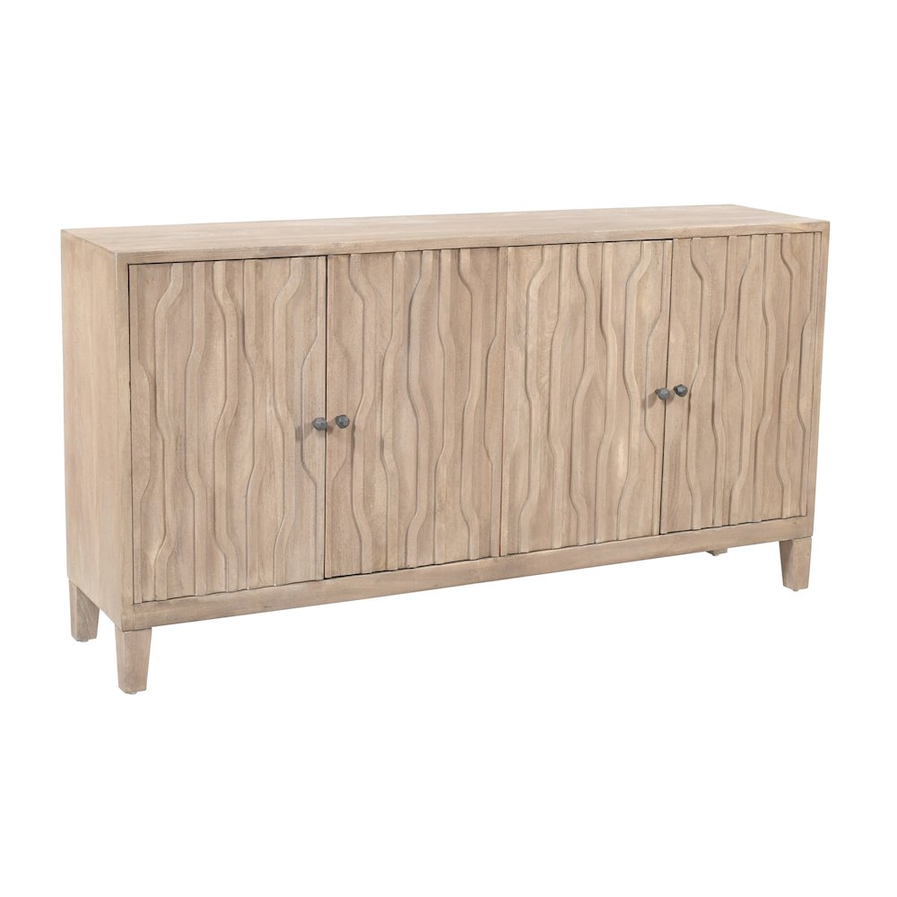 Orchard 4-Door Sideboard in Light Ash Ivory Reclaimed Wood. Picture 3