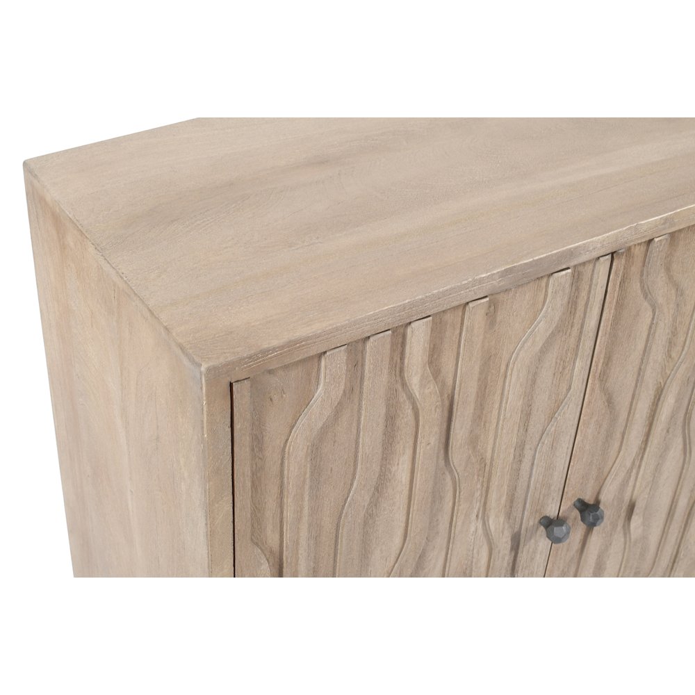 Orchard 4-Door Sideboard in Light Ash Ivory Reclaimed Wood. Picture 5
