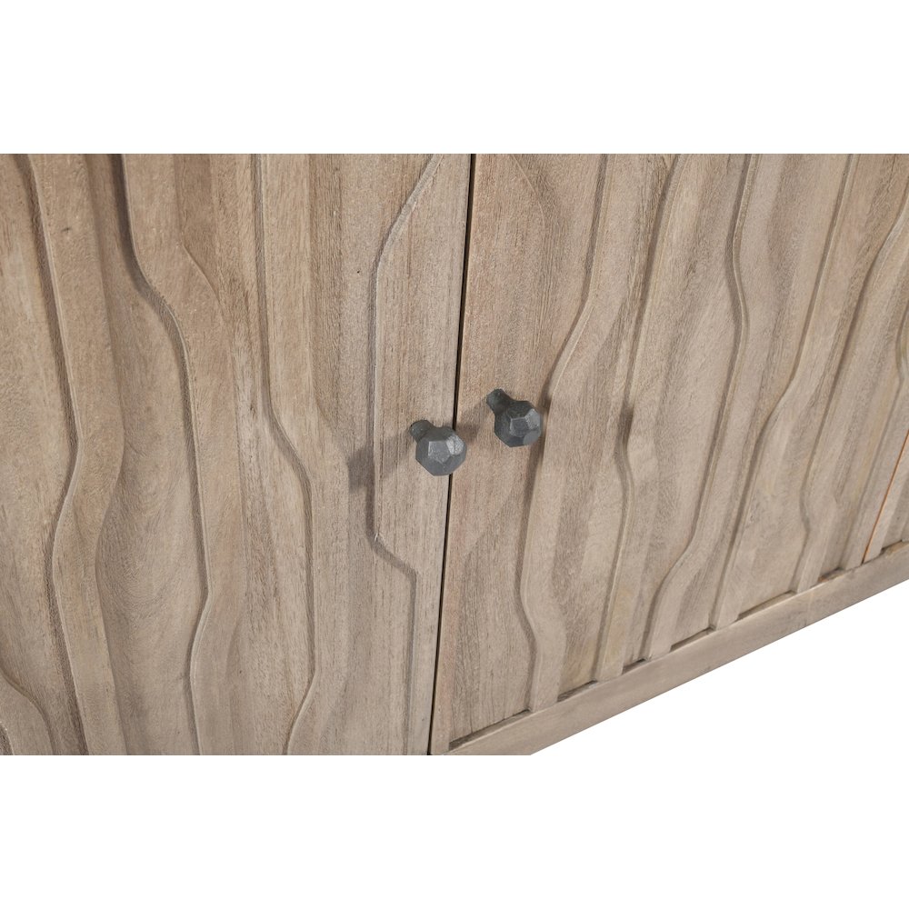 Orchard 4-Door Sideboard in Light Ash Ivory Reclaimed Wood. Picture 6
