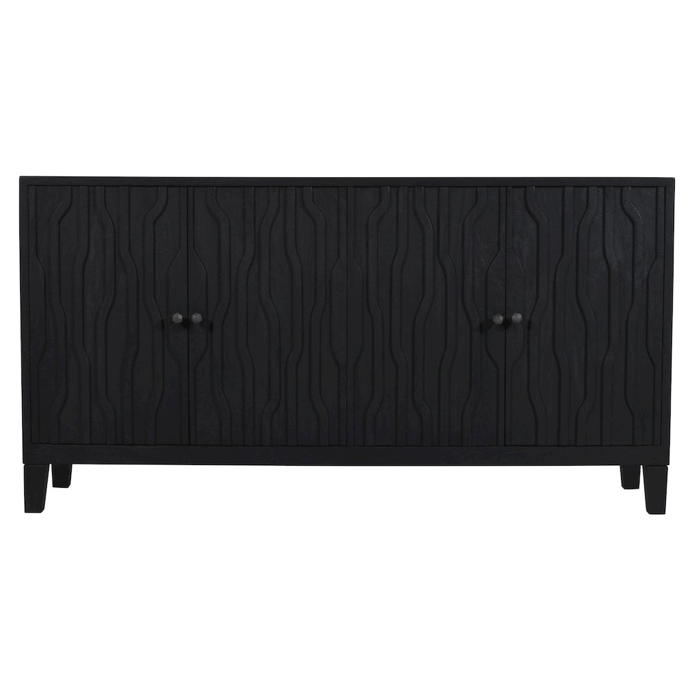 Orchard 4-Door Sideboard in Graphite Black Reclaimed Wood. Picture 1