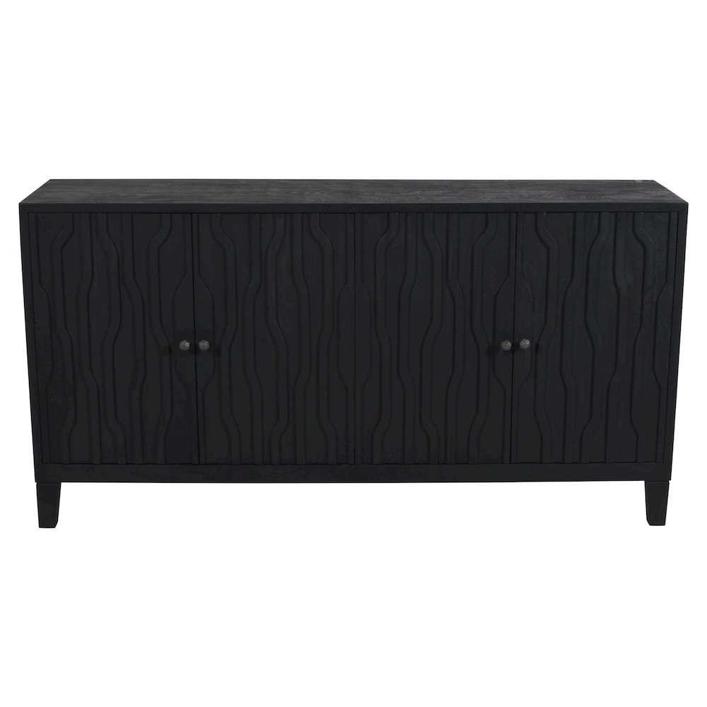 Orchard 4-Door Sideboard in Graphite Black Reclaimed Wood. Picture 2
