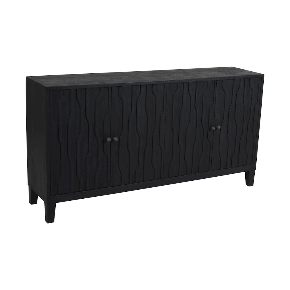 Orchard 4-Door Sideboard in Graphite Black Reclaimed Wood. Picture 3