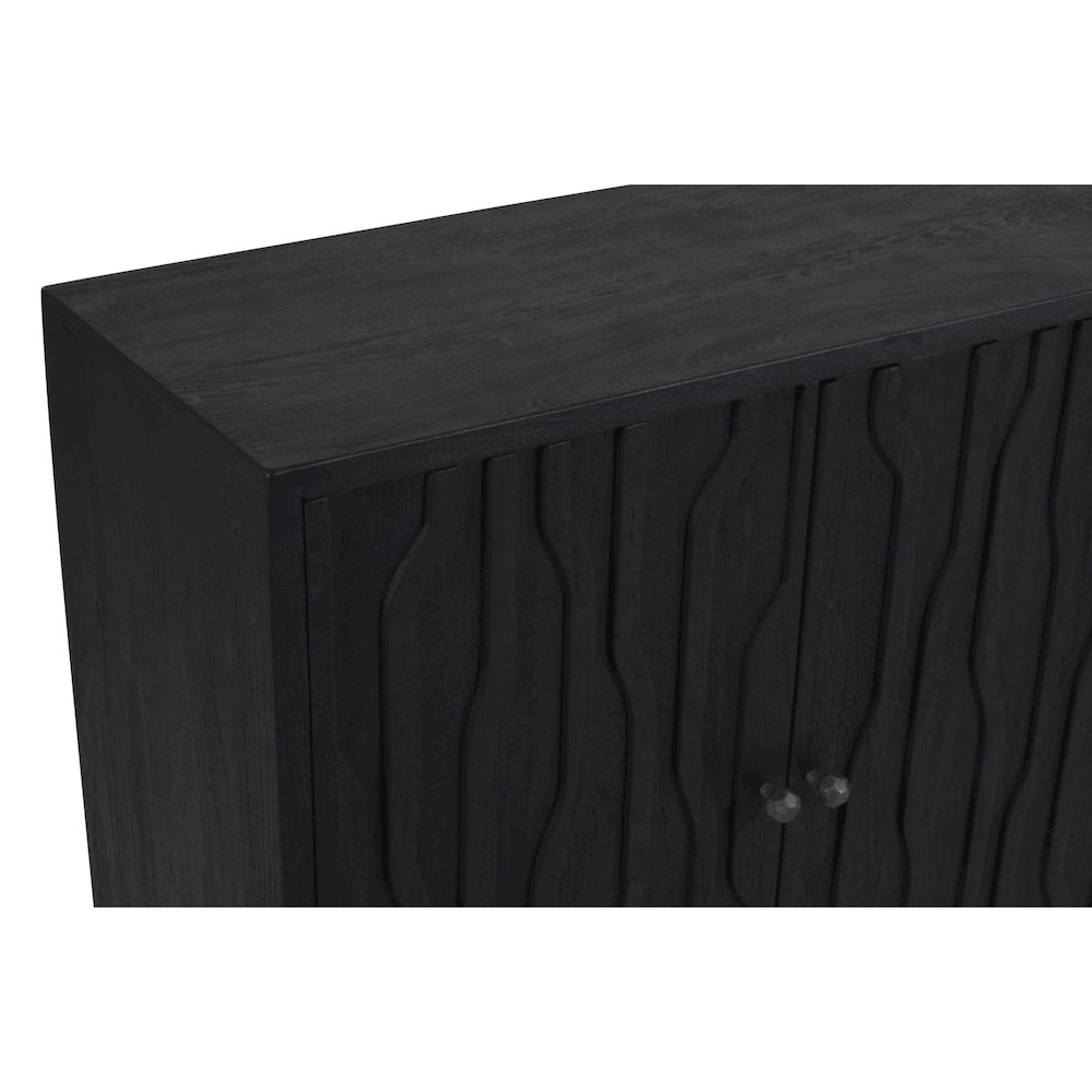 Orchard 4-Door Sideboard in Graphite Black Reclaimed Wood. Picture 5
