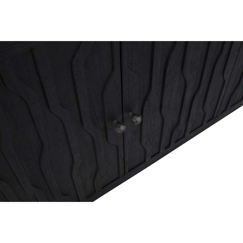 Orchard 4-Door Sideboard in Graphite Black Reclaimed Wood. Picture 6