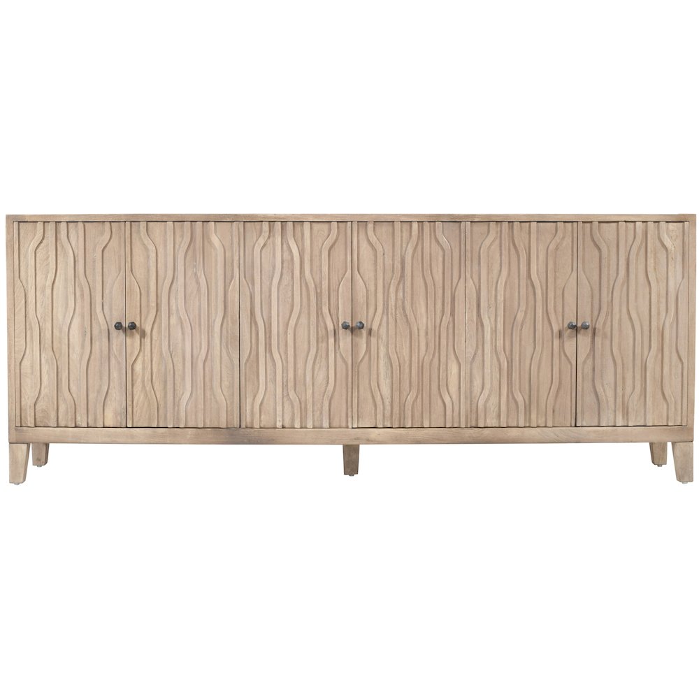 Orchard 6-Door Sideboard in Light Ash Ivory Reclaimed Wood. Picture 1