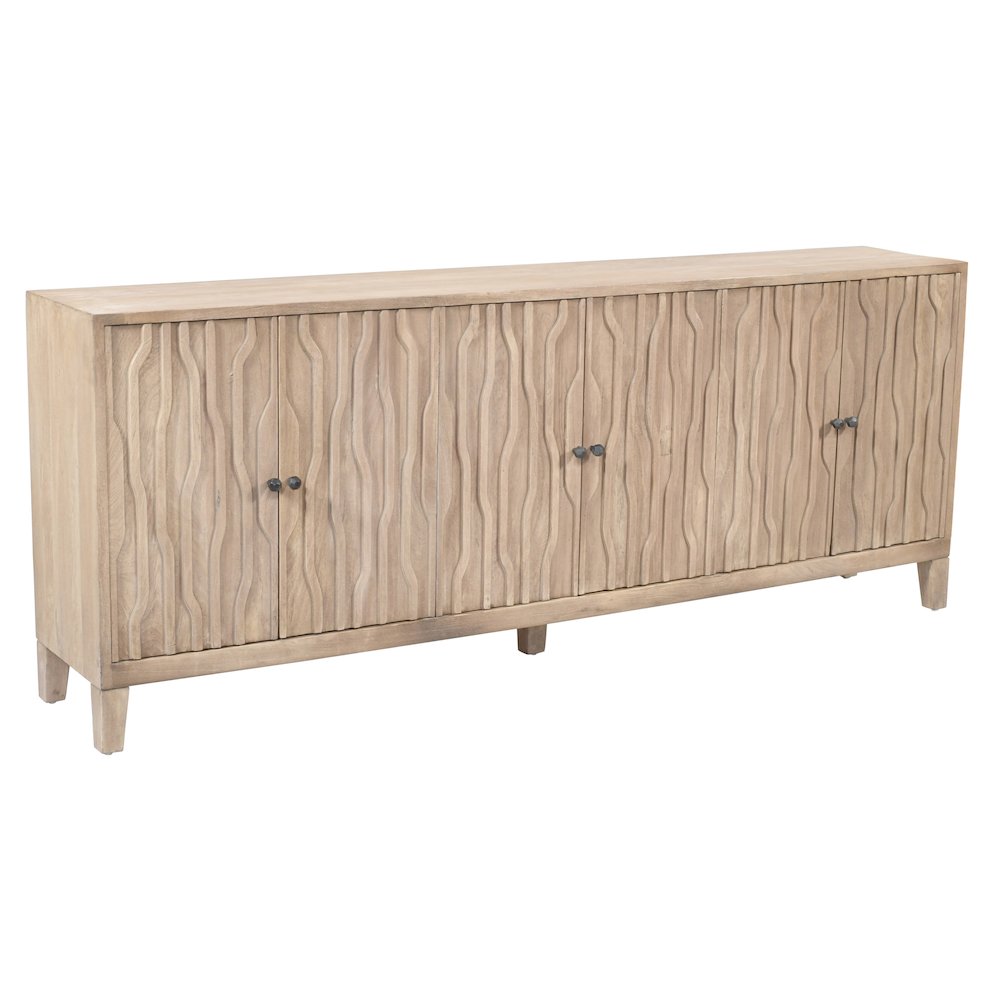 Orchard 6-Door Sideboard in Light Ash Ivory Reclaimed Wood. Picture 3