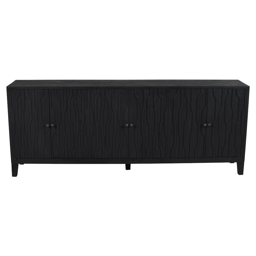 Orchard 6-Door Sideboard in Graphite Black Reclaimed Wood. Picture 2