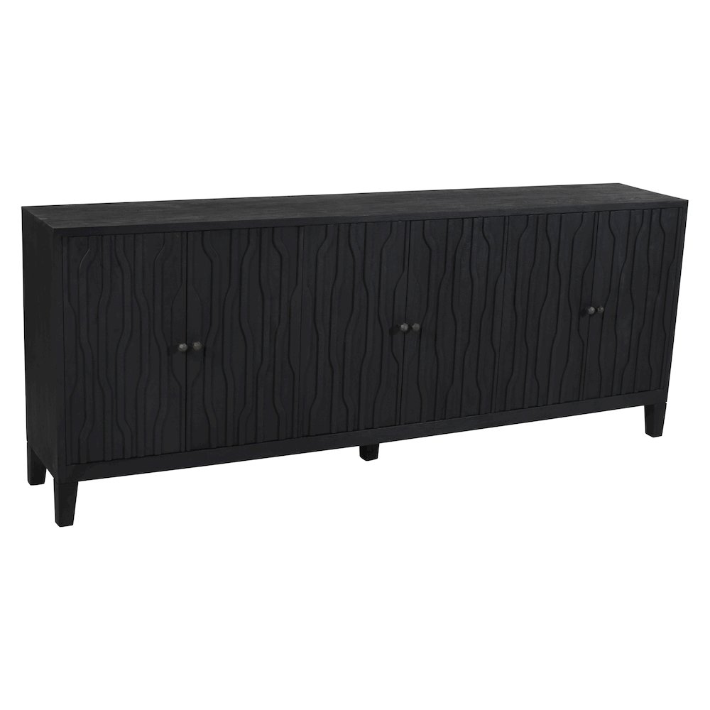 Orchard 6-Door Sideboard in Graphite Black Reclaimed Wood. Picture 3