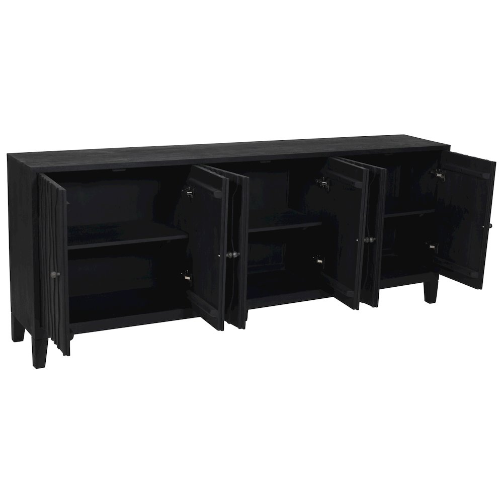 Orchard 6-Door Sideboard in Graphite Black Reclaimed Wood. Picture 4