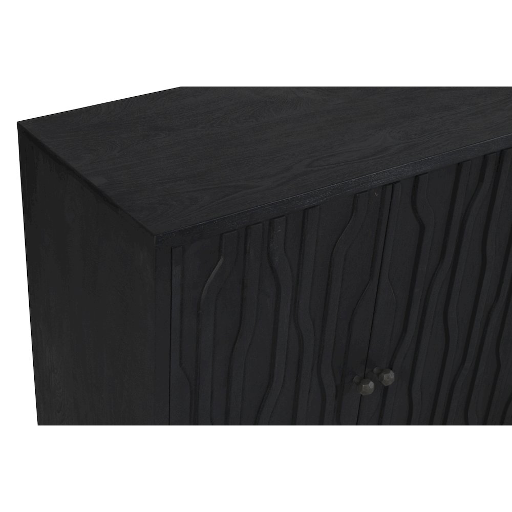 Orchard 6-Door Sideboard in Graphite Black Reclaimed Wood. Picture 5