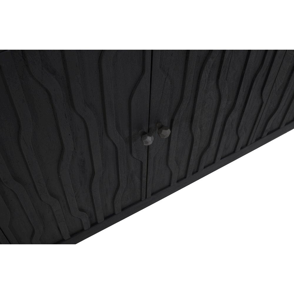 Orchard 6-Door Sideboard in Graphite Black Reclaimed Wood. Picture 6
