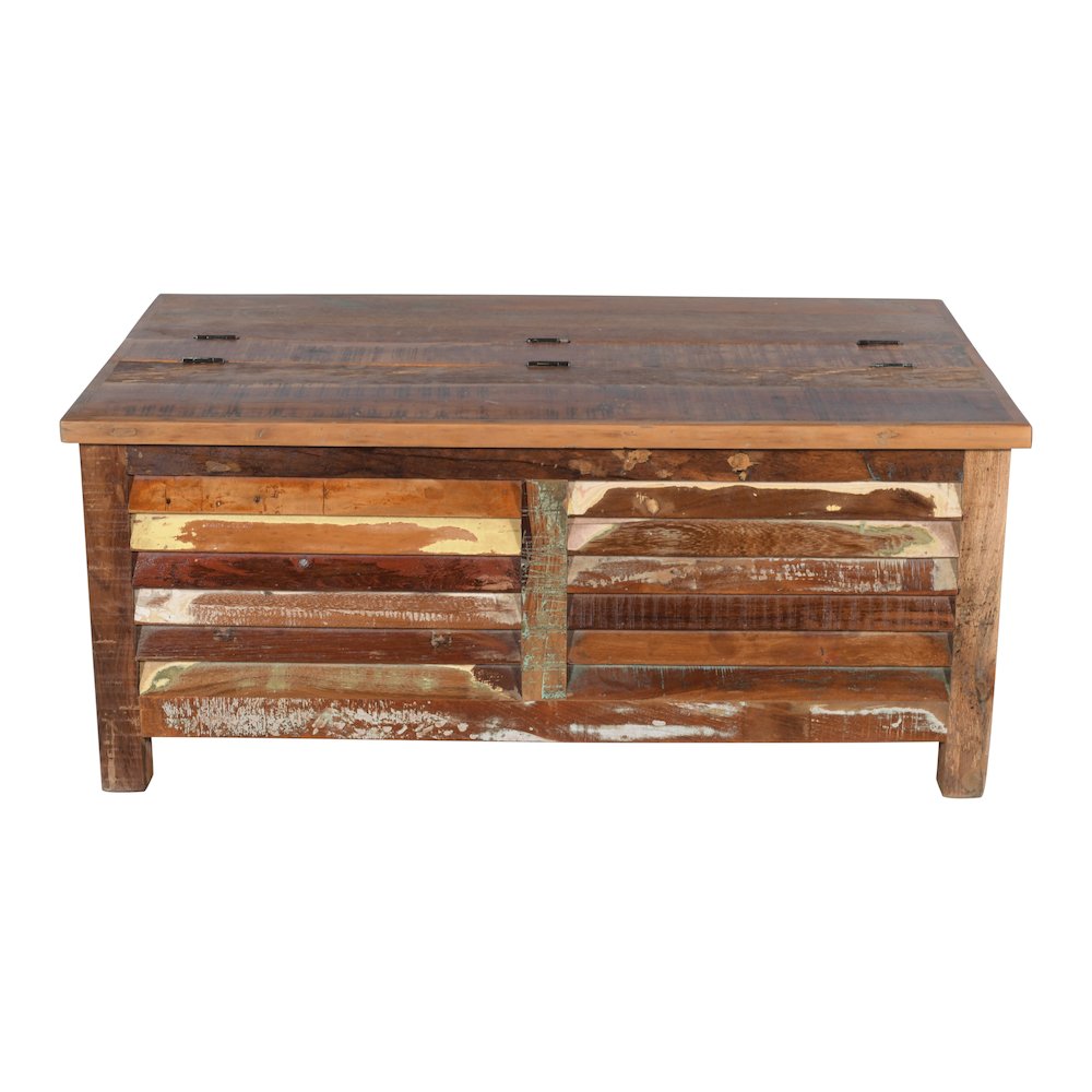 Trinidad Storage Coffee Table in Natural Finish on Reclaimed Wood. Picture 1