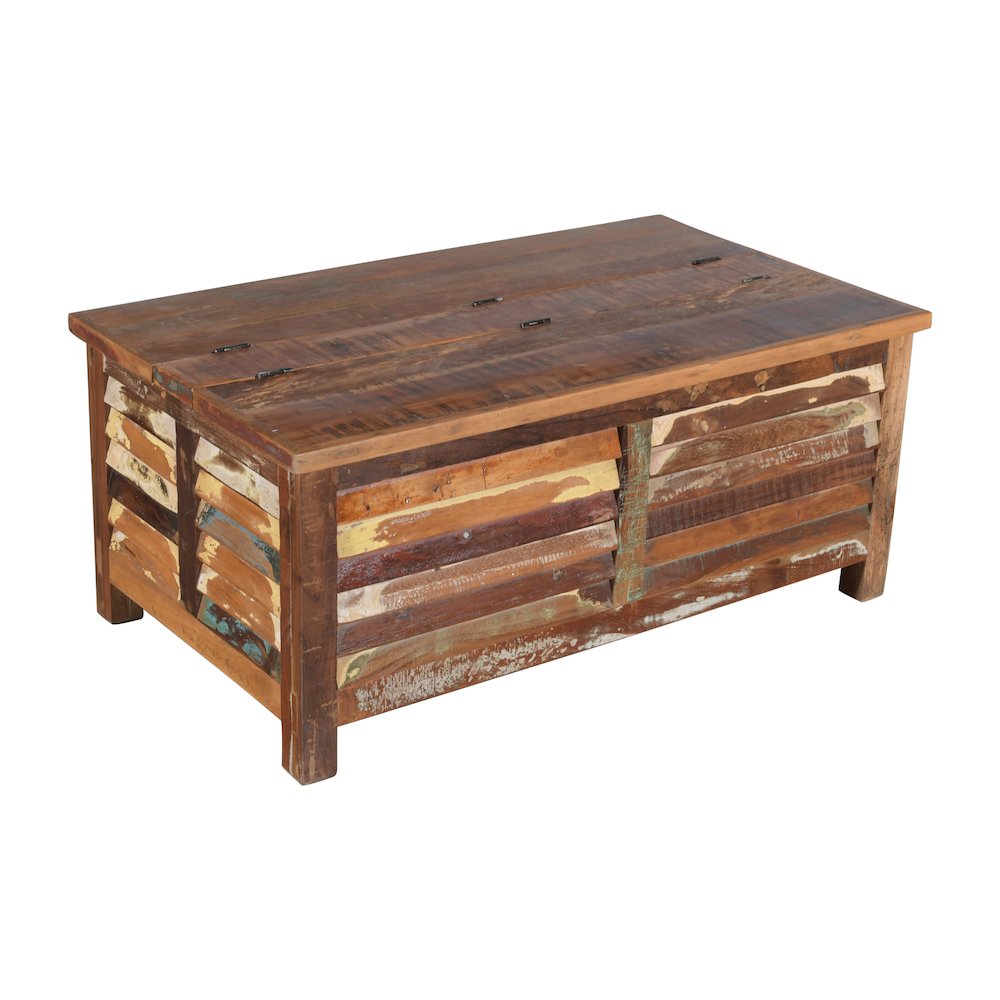 Trinidad Storage Coffee Table in Natural Finish on Reclaimed Wood. Picture 2