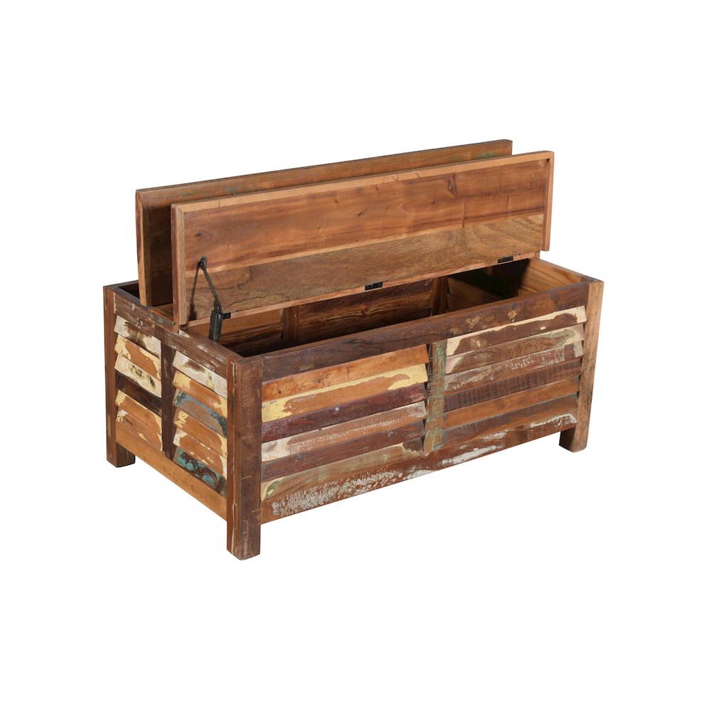 Trinidad Storage Coffee Table in Natural Finish on Reclaimed Wood. Picture 3