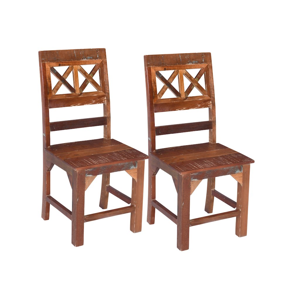 2-Piece Set: Trinidad Dining Chairs in Natural Finish on Reclaimed Wood. Picture 2