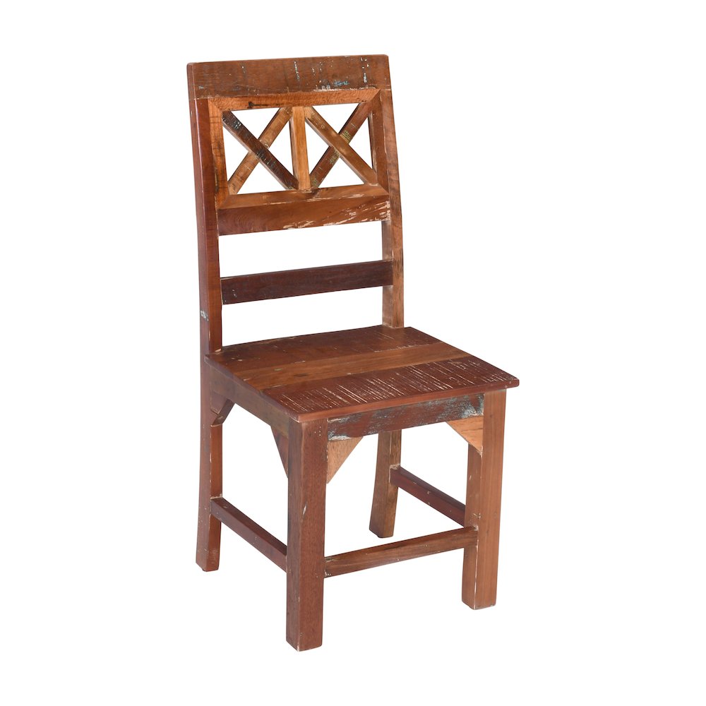 2-Piece Set: Trinidad Dining Chairs in Natural Finish on Reclaimed Wood. Picture 3