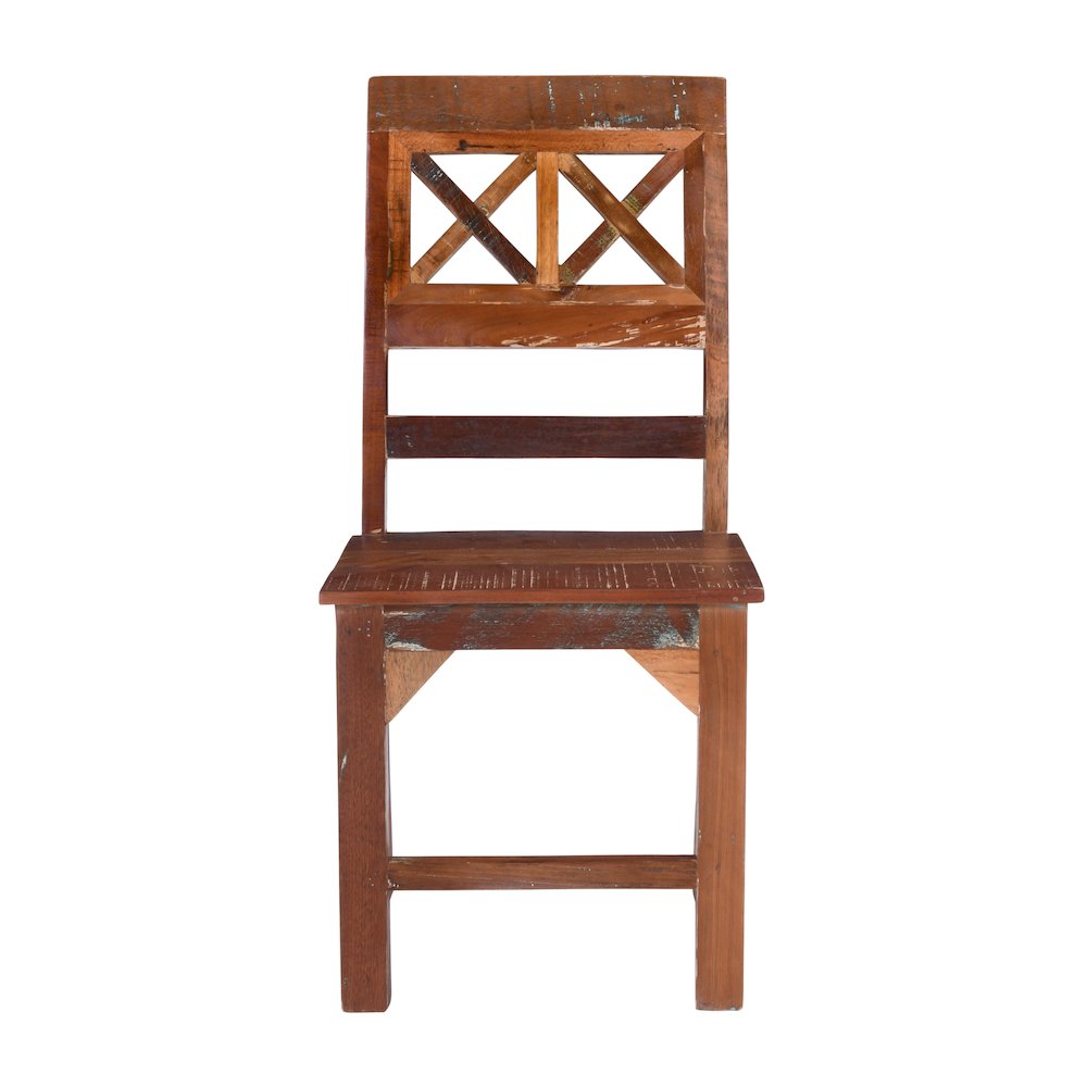 2-Piece Set: Trinidad Dining Chairs in Natural Finish on Reclaimed Wood. Picture 6