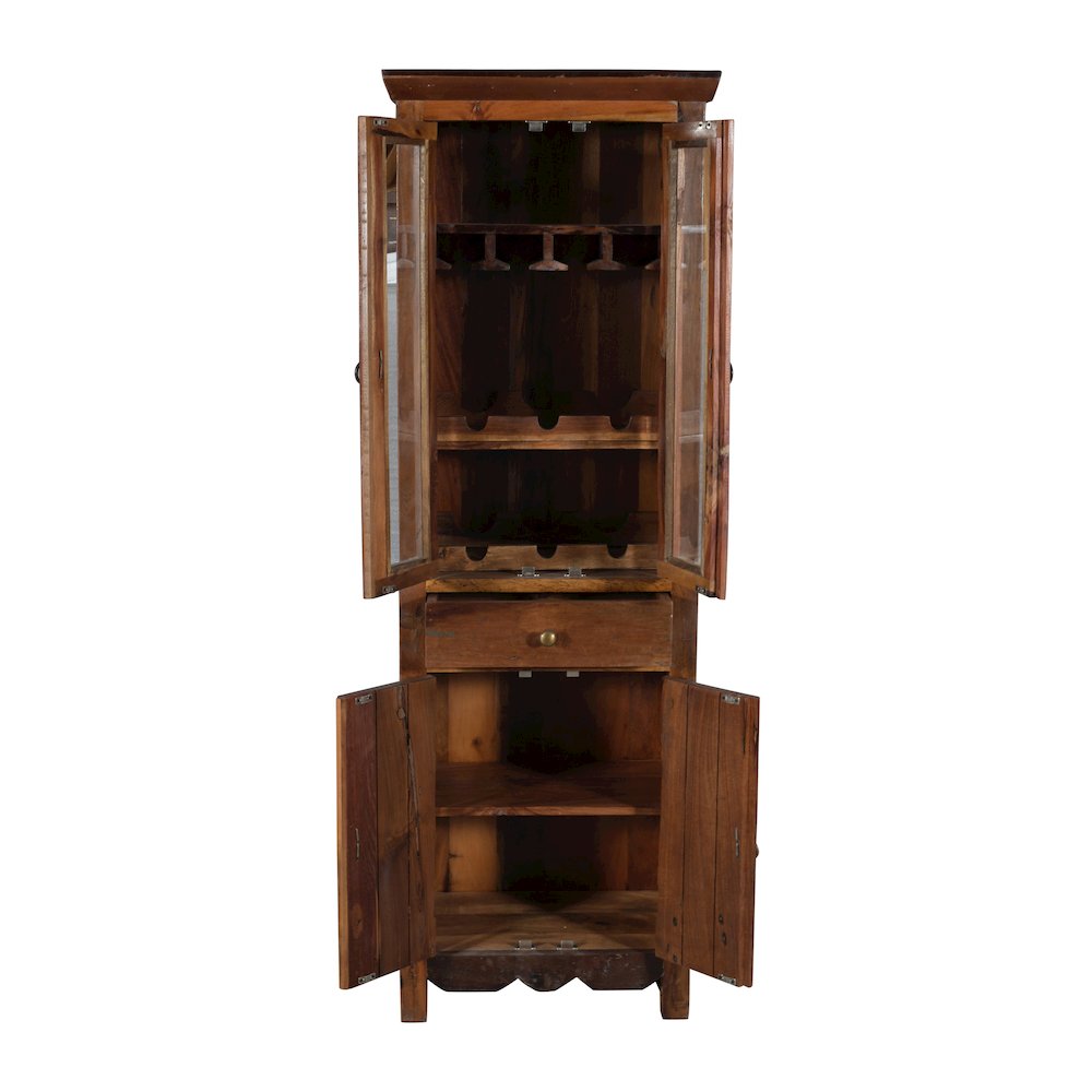 Trinidad Wine Cabinet in Natural Finish on Reclaimed Wood. Picture 3