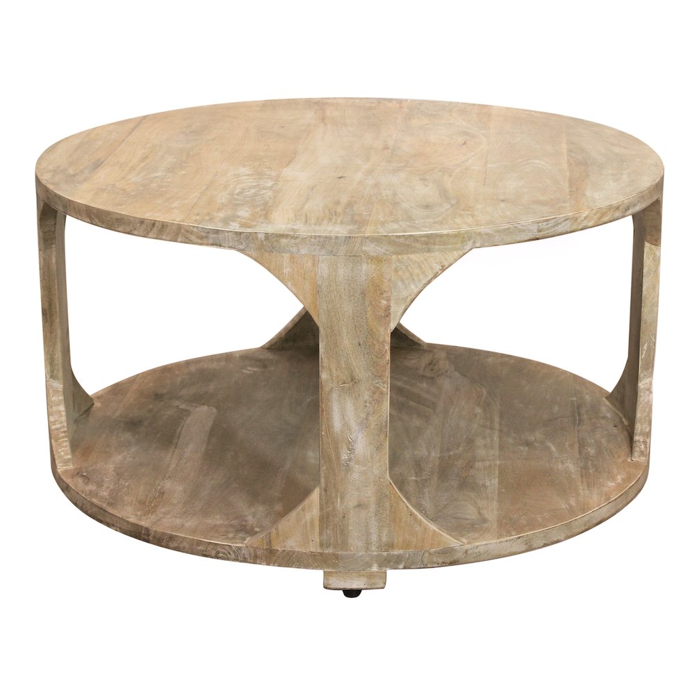 Jenna Round Cocktail Table with Shelf. Picture 3