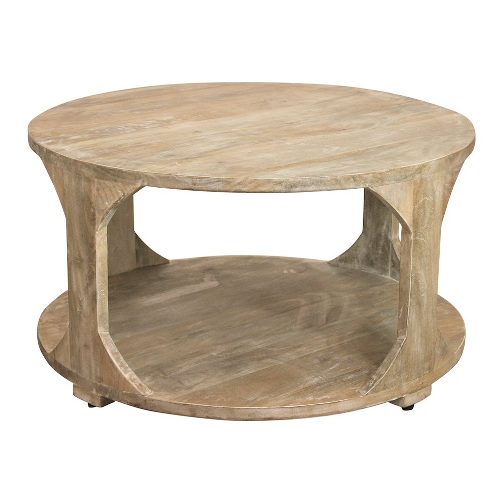 Jenna Round Cocktail Table with Shelf. Picture 4