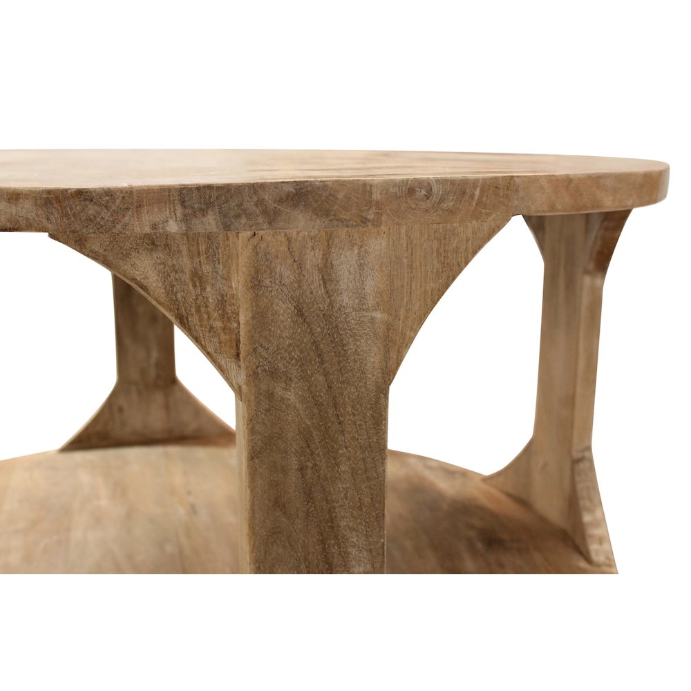 Jenna Round Cocktail Table with Shelf. Picture 7