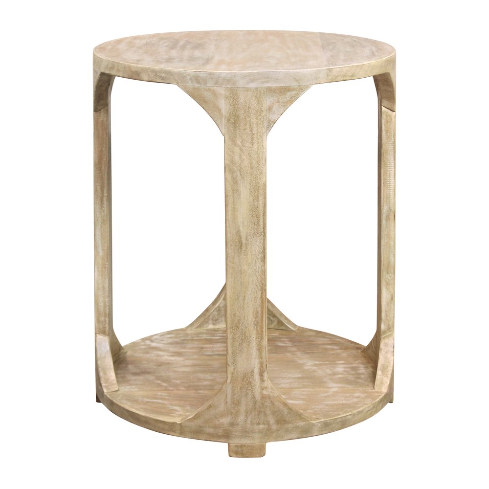 Jenna Round End Table with Shelf. Picture 1