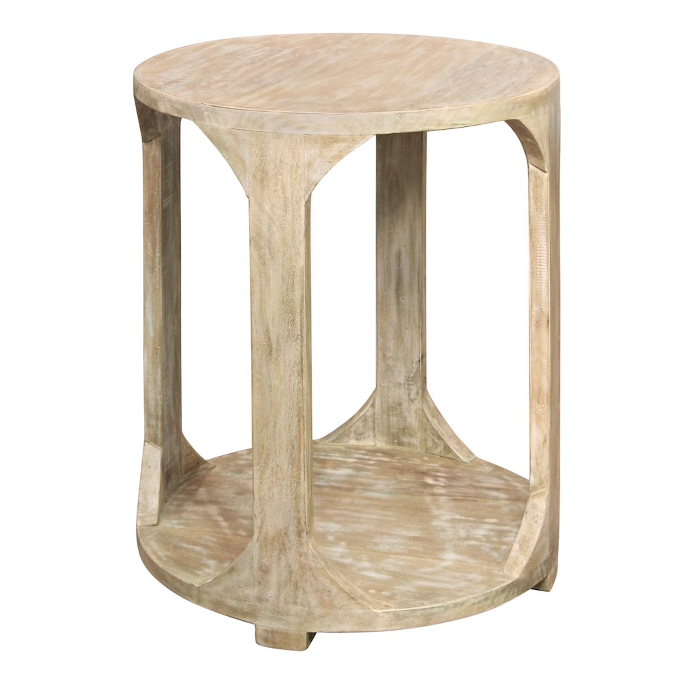 Jenna Round End Table with Shelf. Picture 2
