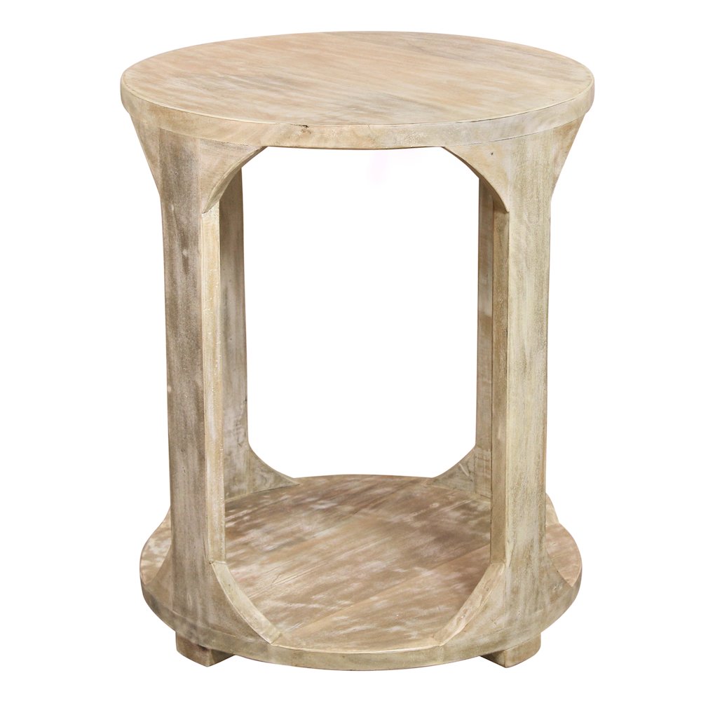 Jenna Round End Table with Shelf. Picture 3