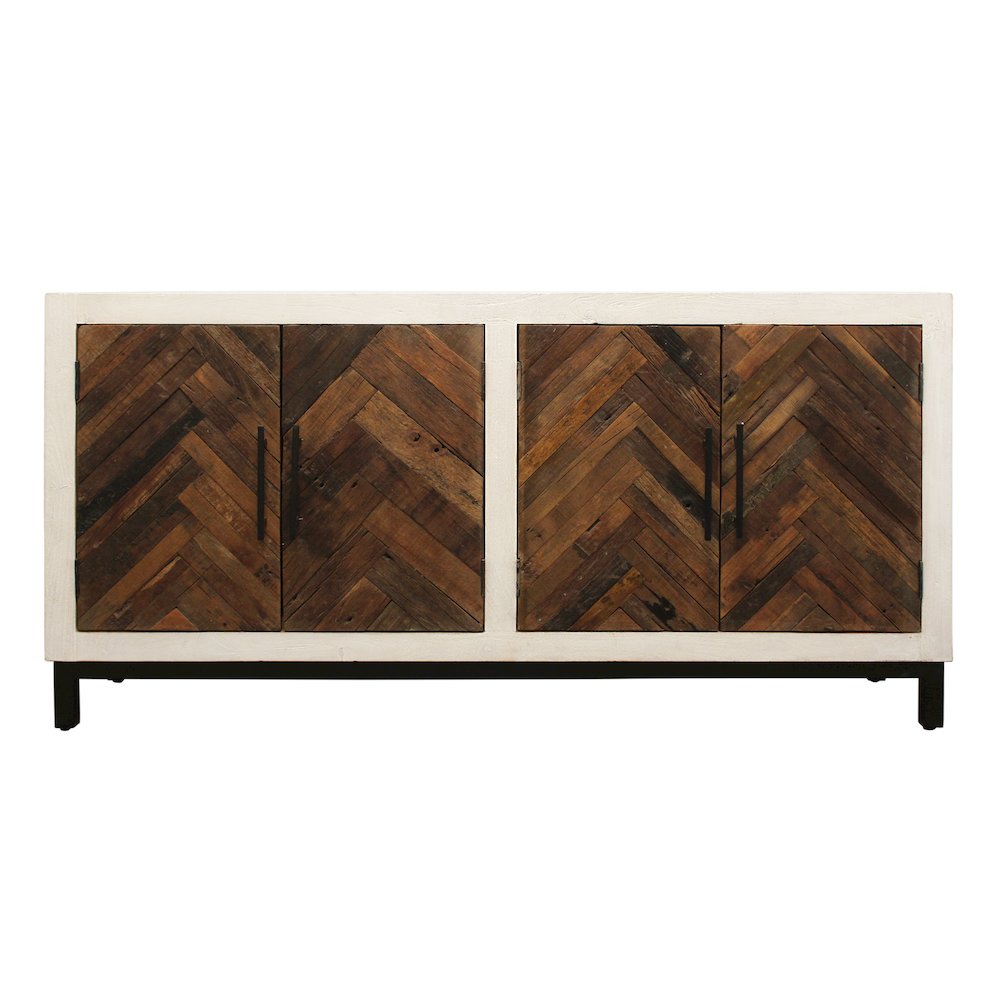 Bayside 4-Door Sideboard in Brown. Picture 1