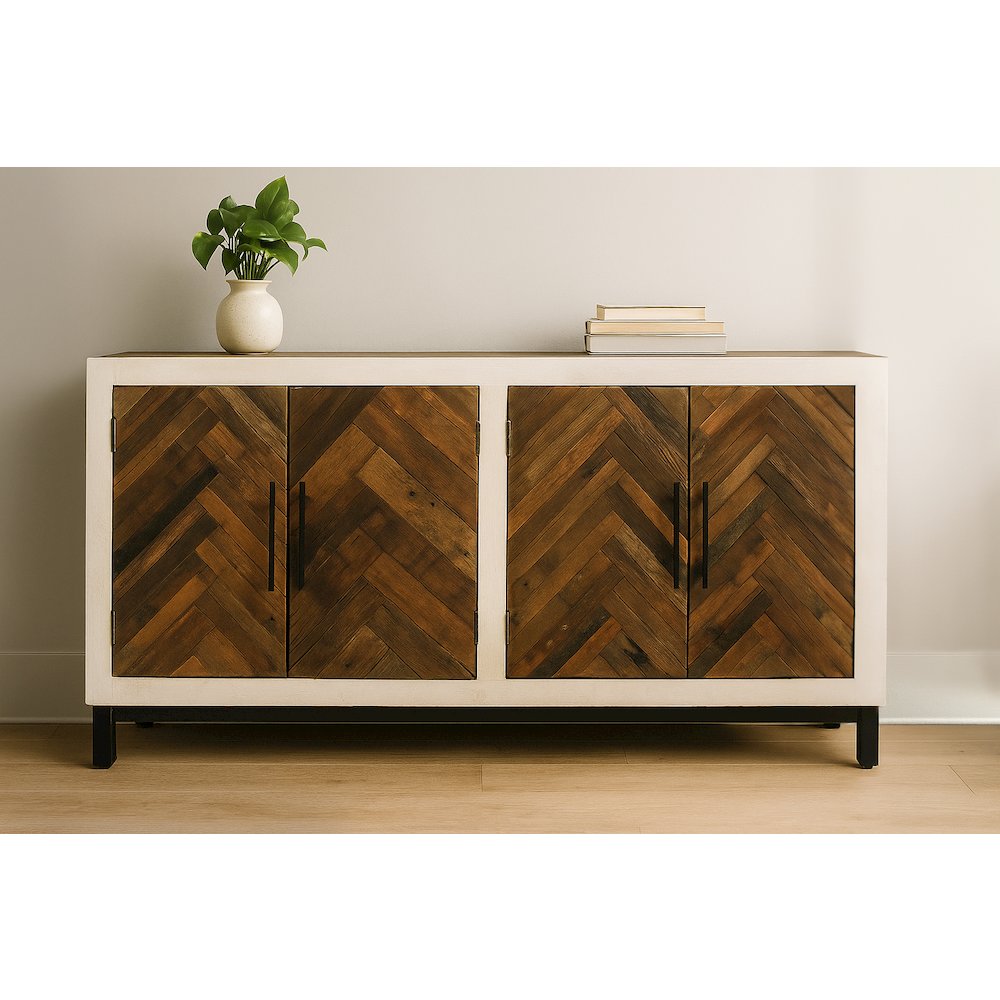 Bayside 4-Door Sideboard in Brown. Picture 2