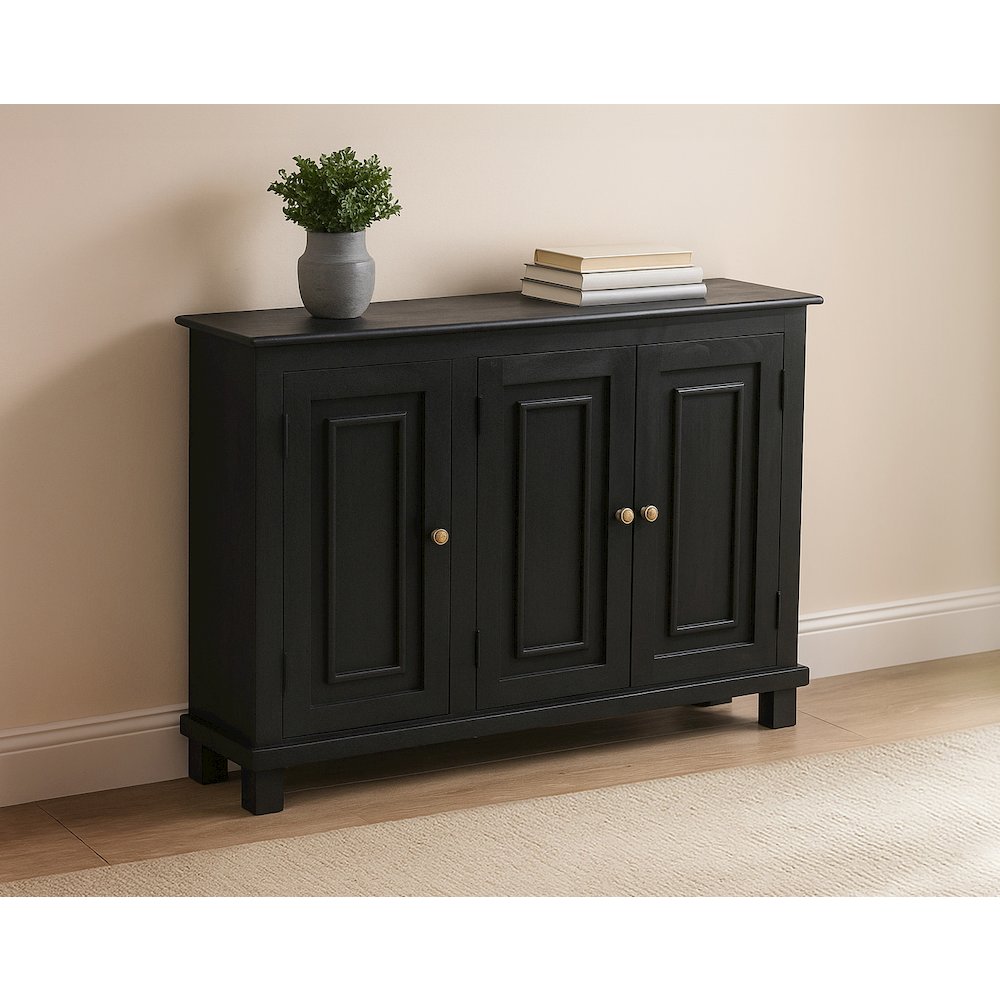 Jenna 3-Door Sideboard  in Charcoal Grey. Picture 3