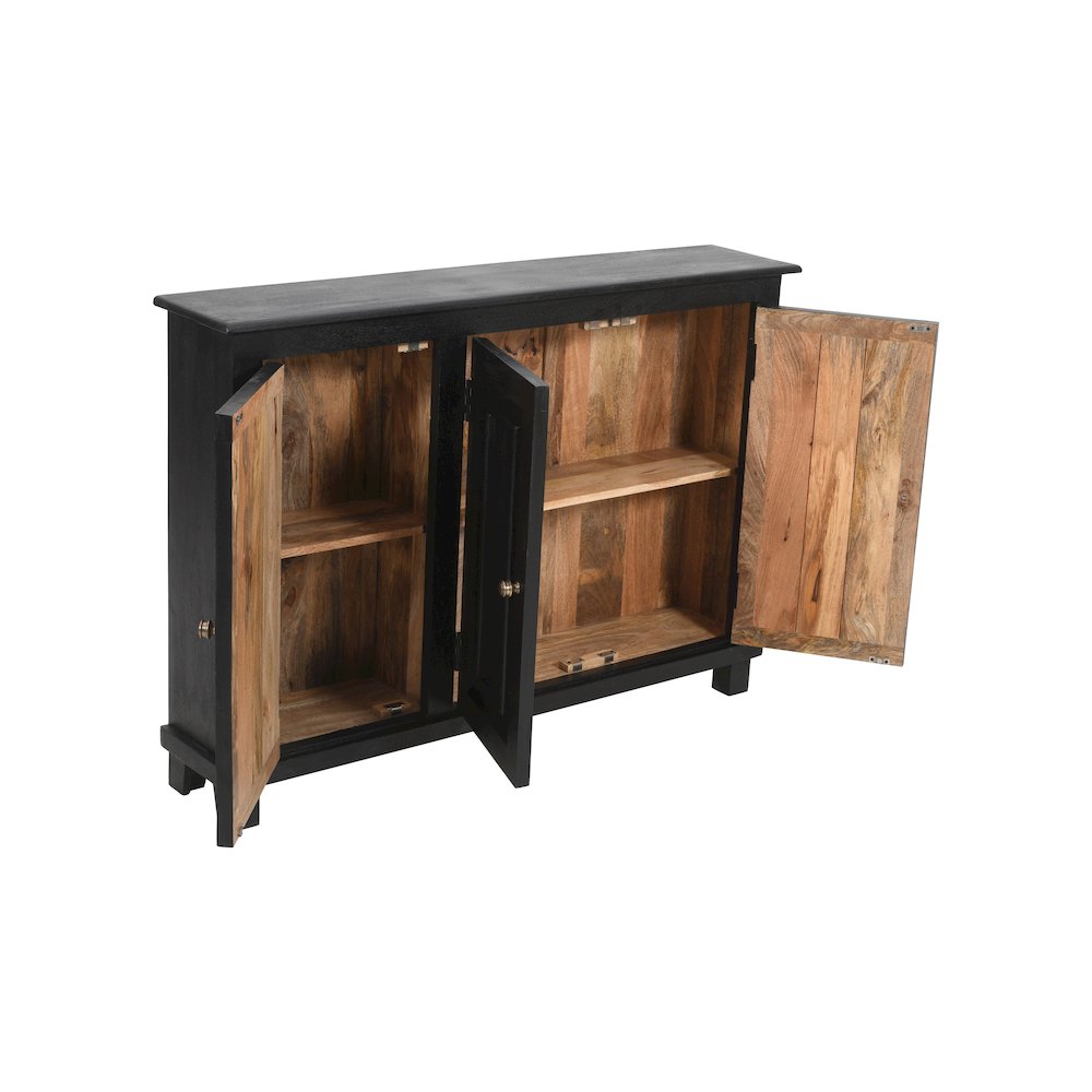 Jenna 3-Door Sideboard  in Charcoal Grey. Picture 6