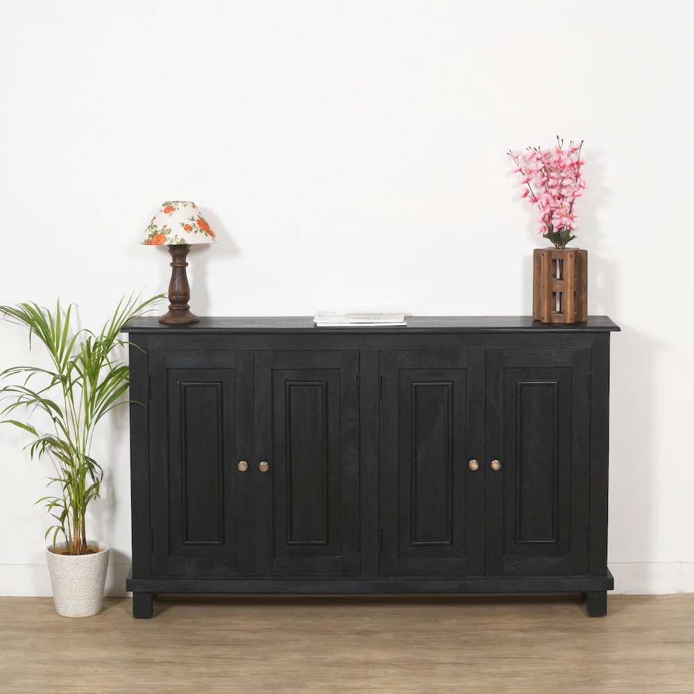 Jenna 4-Door Sideboard in Charcoal Grey. Picture 2