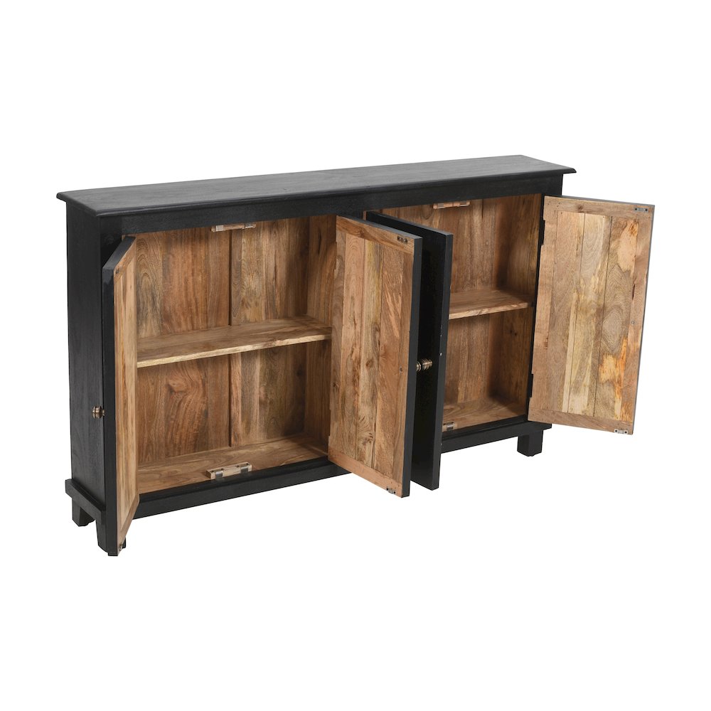 Jenna 4-Door Sideboard in Charcoal Grey. Picture 6