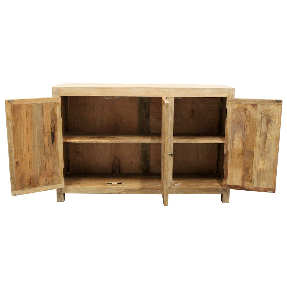 Bayside 54" 3-Door Sideboard in Natural Finish. Picture 4