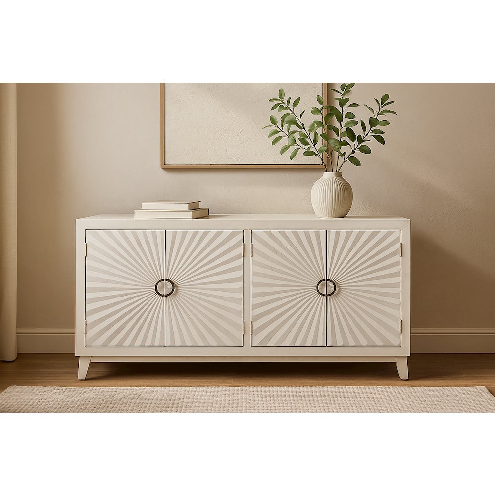 Bayside 4-Door Sideboard in Ivory. Picture 3