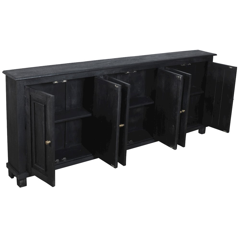 Jenna 6-Door Sideboard in Charcoal Gray. Picture 4