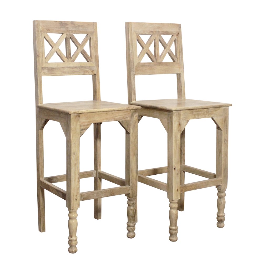 Jenna Bar Chair 2-Piece Set in Natural. Picture 1