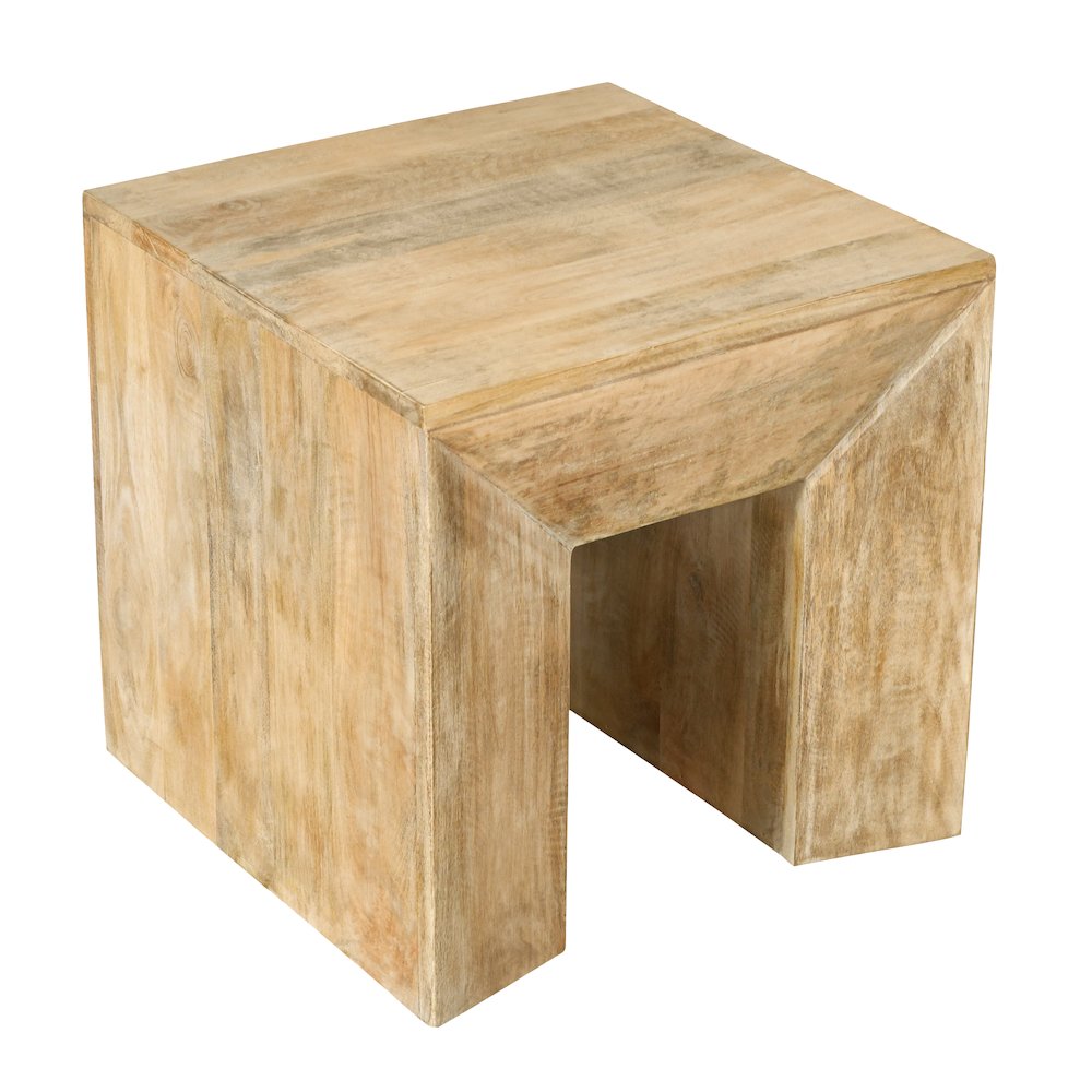 Goliath End Table in Natural on Solid Mango Wood. Picture 3
