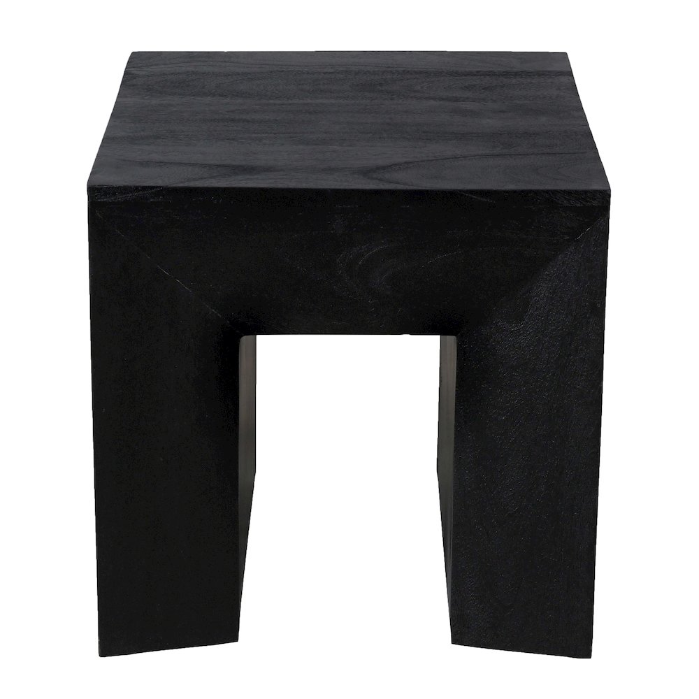 Goliath Side Table in Charcoal Gray on Solid Mango Wood. Picture 1