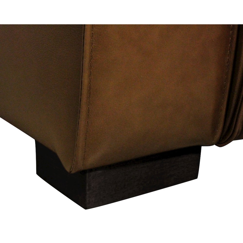 Riseholme Reclining Sofa withBlack Legs and Tan Full-Leather. Picture 3