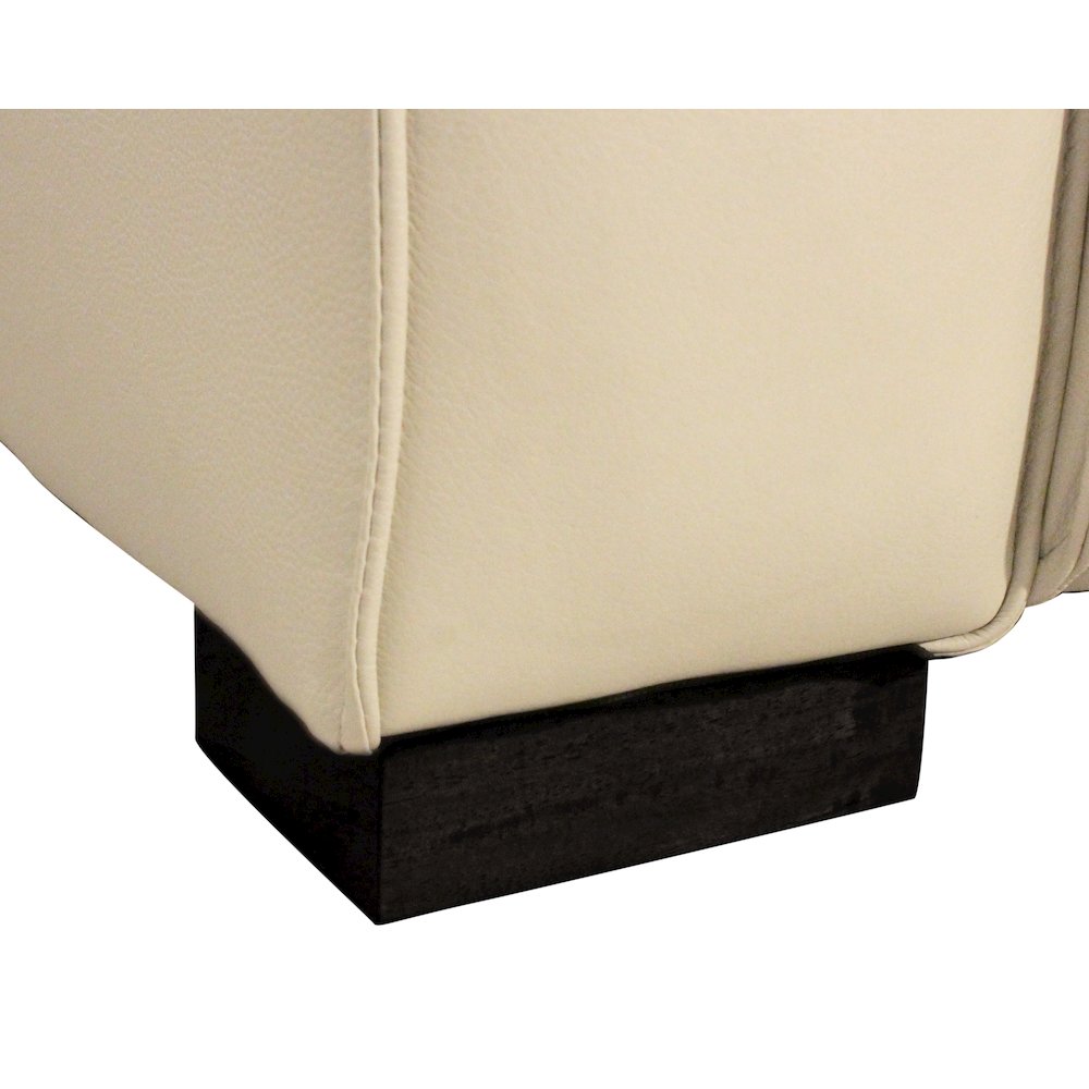 Riseholme Reclining Sofa with Black Legs and Beige Full-Leather. Picture 10