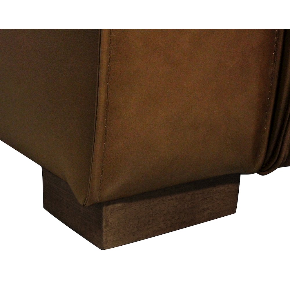 Riseholme Reclining Sofa with Barista Brown Legs and Tan Full-Leather. Picture 3