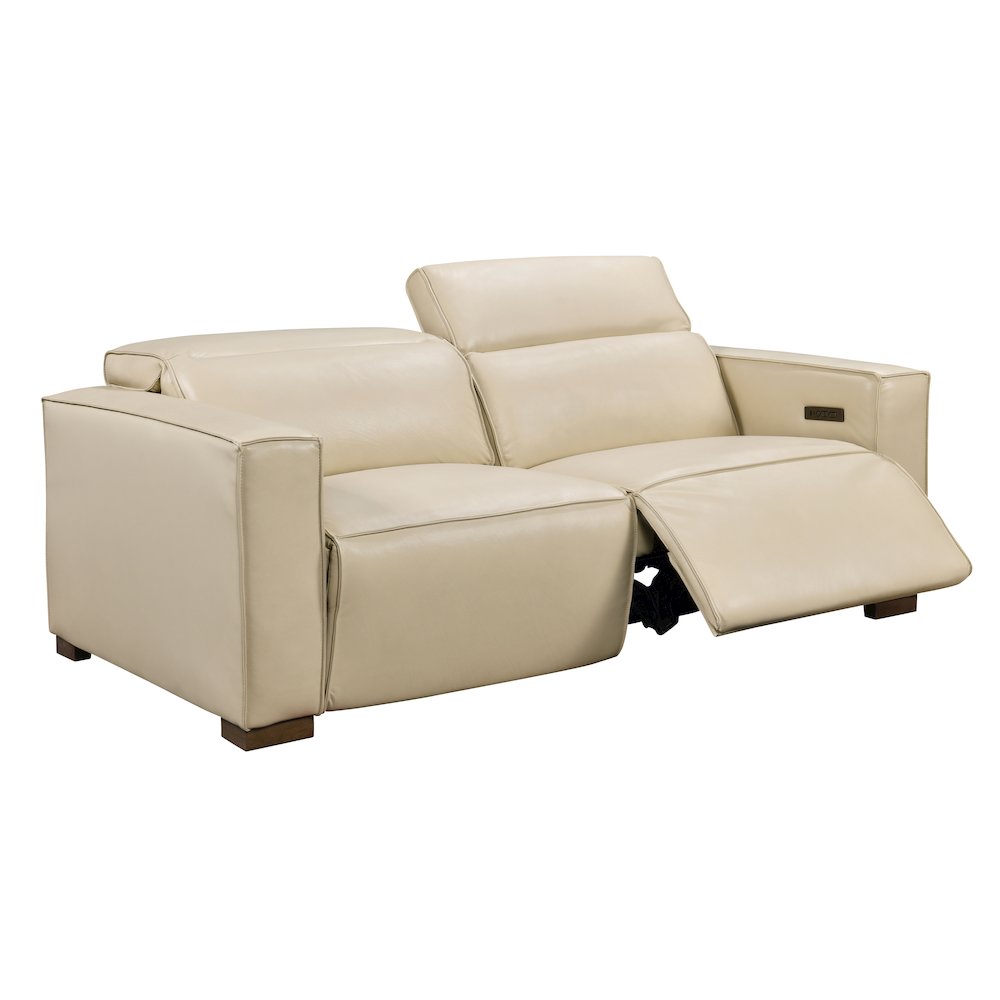 Riseholme Reclining Sofa in Beige Full-Leather. Picture 24